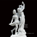 Carving decoration white marble nude statue of man and woman